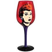 I Love Lucy Pop Art Red Wine Glass